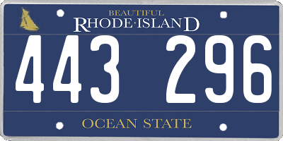 RI license plate 443296