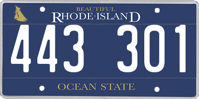 RI license plate 443301