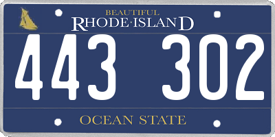 RI license plate 443302