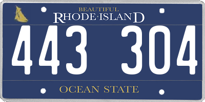 RI license plate 443304