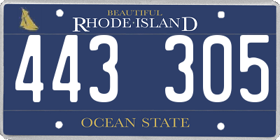 RI license plate 443305