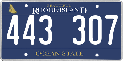 RI license plate 443307