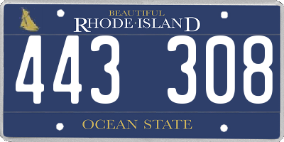 RI license plate 443308