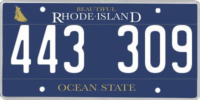 RI license plate 443309