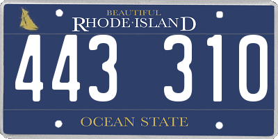 RI license plate 443310