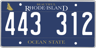 RI license plate 443312