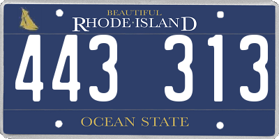 RI license plate 443313