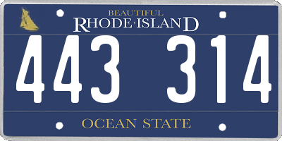 RI license plate 443314