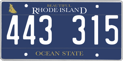 RI license plate 443315