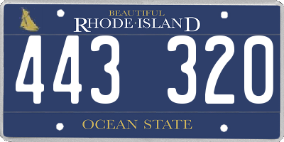 RI license plate 443320