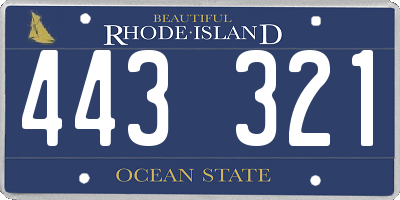 RI license plate 443321