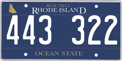 RI license plate 443322
