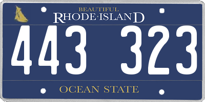 RI license plate 443323
