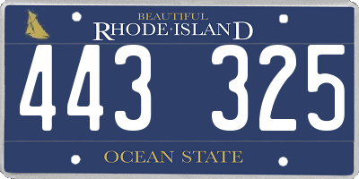RI license plate 443325