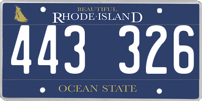 RI license plate 443326