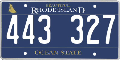 RI license plate 443327