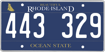 RI license plate 443329