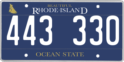 RI license plate 443330