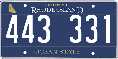 RI license plate 443331