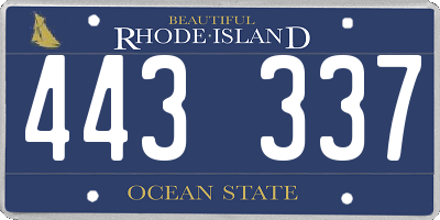 RI license plate 443337