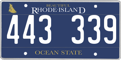 RI license plate 443339