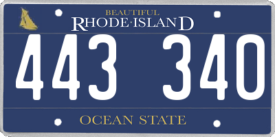RI license plate 443340