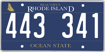RI license plate 443341