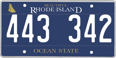 RI license plate 443342
