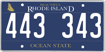 RI license plate 443343