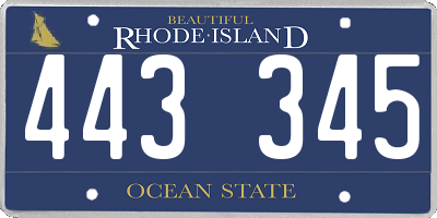 RI license plate 443345