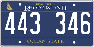 RI license plate 443346