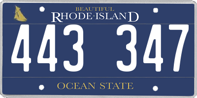 RI license plate 443347