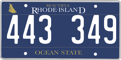 RI license plate 443349