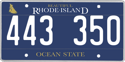RI license plate 443350