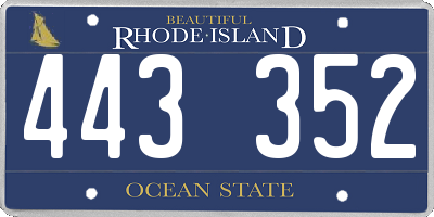 RI license plate 443352