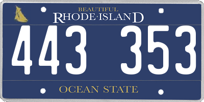 RI license plate 443353