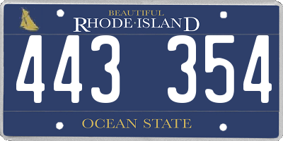 RI license plate 443354