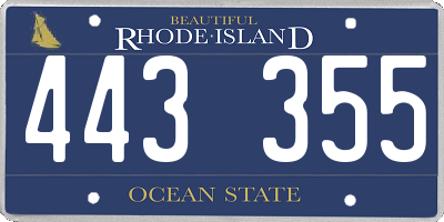 RI license plate 443355