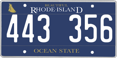 RI license plate 443356