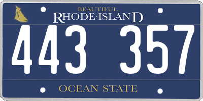 RI license plate 443357