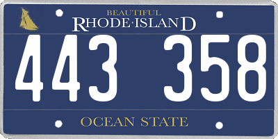 RI license plate 443358