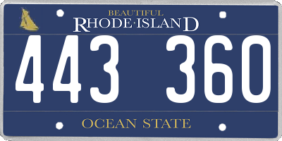 RI license plate 443360