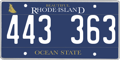 RI license plate 443363