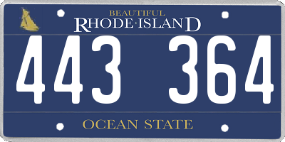RI license plate 443364