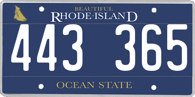 RI license plate 443365
