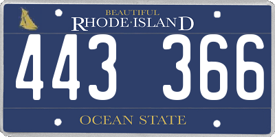 RI license plate 443366