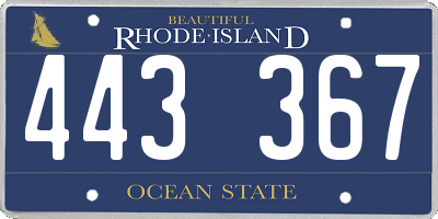 RI license plate 443367