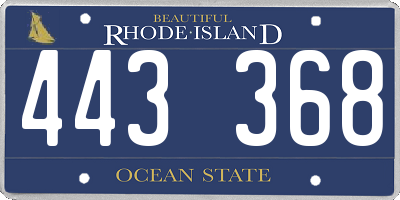 RI license plate 443368