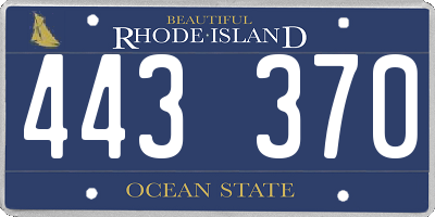 RI license plate 443370