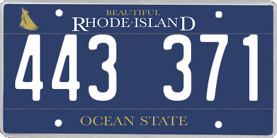 RI license plate 443371